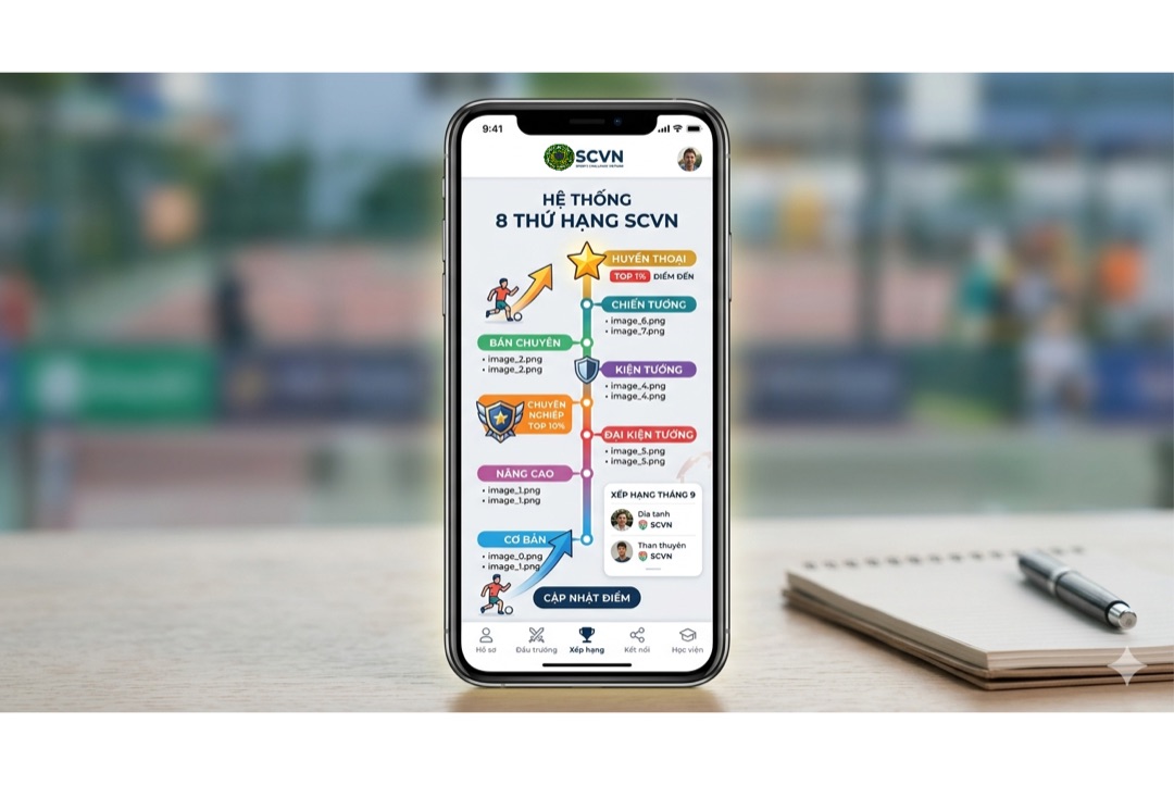 Hệ thống 8 Thứ Hạng SCVN trên App