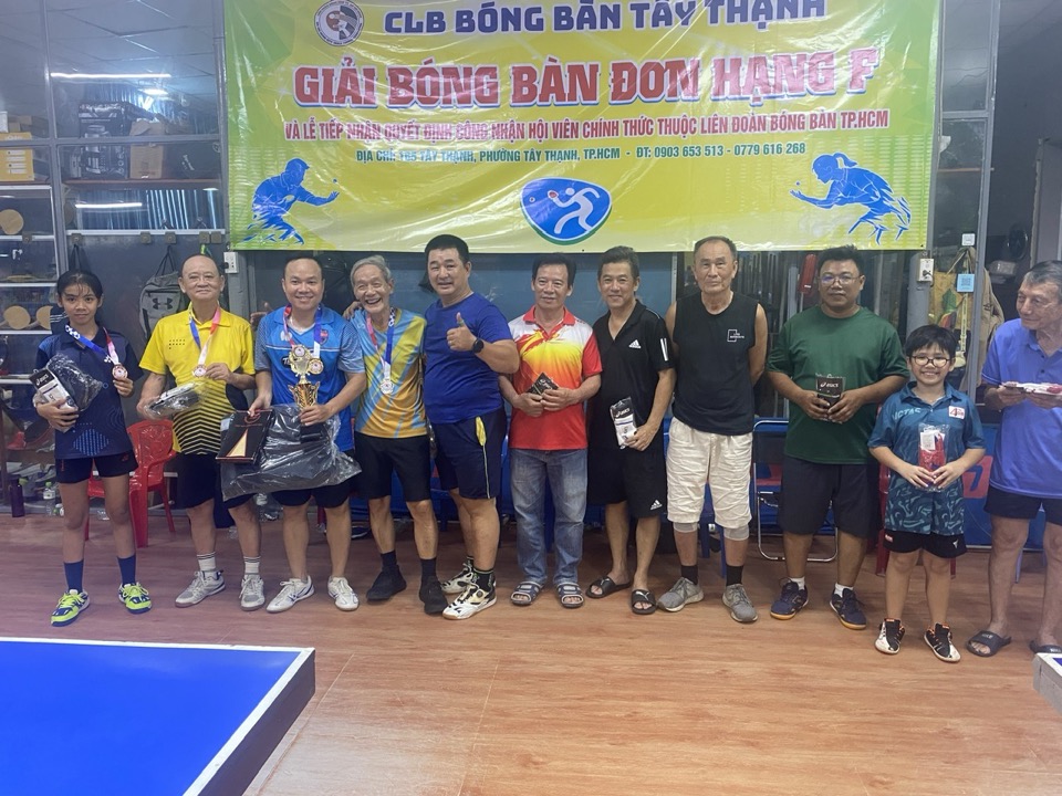 Lễ trao giải bóng bàn phong trào – CLB Bóng Bàn Tây Thạnh